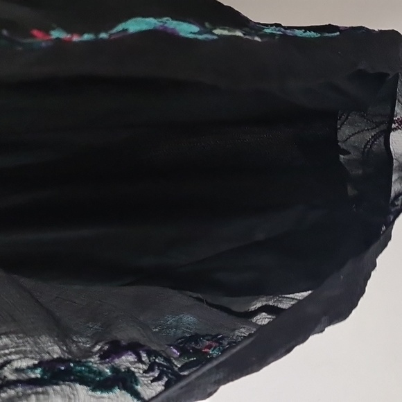 🟡Flower Flowy Blouse Black S - Picture 7 of 9